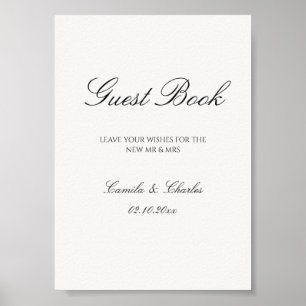 Póster Libro de invitados de boda de dinero viejo elegant