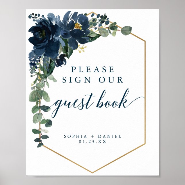 Póster Libro de invitados de Boda de la Marina Real (Frente)