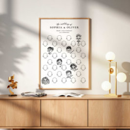 Póster Libro de invitados de boda Dibuja tu cartel de car