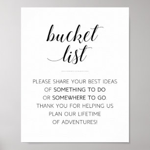 Póster Libro de invitados de boda Lista de deseos elegant