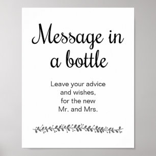 Póster Libro de invitados de boda moderno Mensaje en una