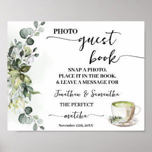 Póster Libro de invitados de fotos de boda novia verde Ma