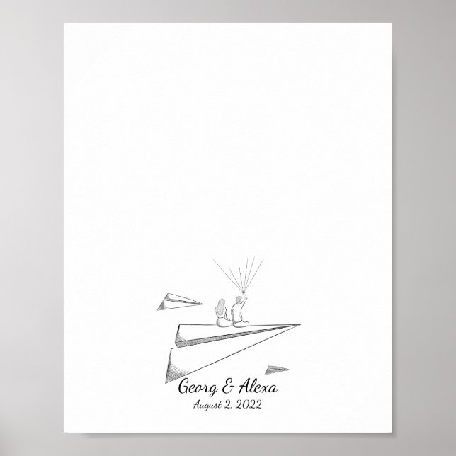 Póster Libro de invitados de huella digital de amor para  (Frente)