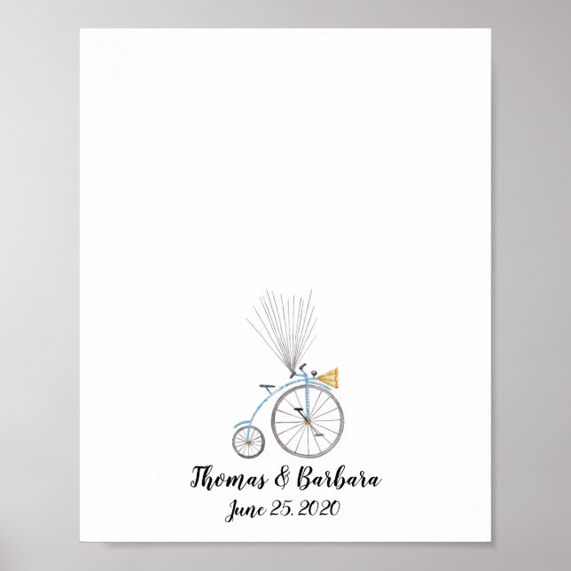 Póster Libro de invitados de huella digital para pintura  (Frente)