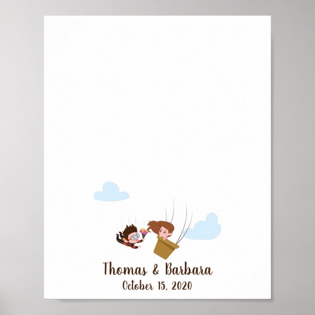 Póster Libro de invitados de Pareja Boda (Frente)