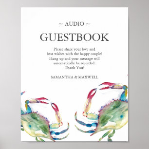 Póster Libro de invitados de teléfono para boda en la pla