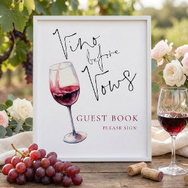 Póster Libro de invitados de Vino Antes de Votos para Des