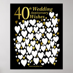 Póster Libro de invitados para 40º aniversario de boda