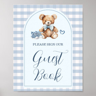 Póster Libro de invitados para baby shower Zapatos de beb