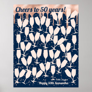 Póster Libro de invitados para el 50 cumpleaños de Rose -