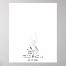 Póster Libro de invitados para huellas digitales de la ca