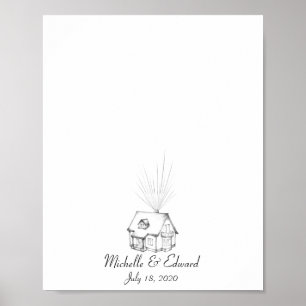 Póster Libro de invitados para huellas digitales de la ca