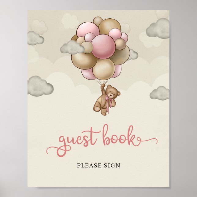 Póster Libro de invitados sobre globos de marfil de oso r (Frente)