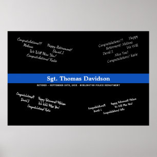 Póster Libro de invitados Thin Blue Line para oficiales d