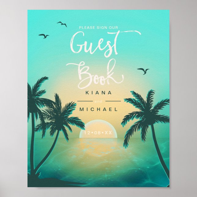 Póster Libro de invitados Tropical Isle Sunrise ID581 Ver (Frente)
