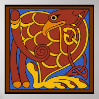 Libro De Kells Celtic Knot Pájaro Medieval