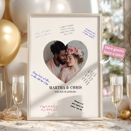 Póster Libro de la firma del Boda de fotografía de corazó