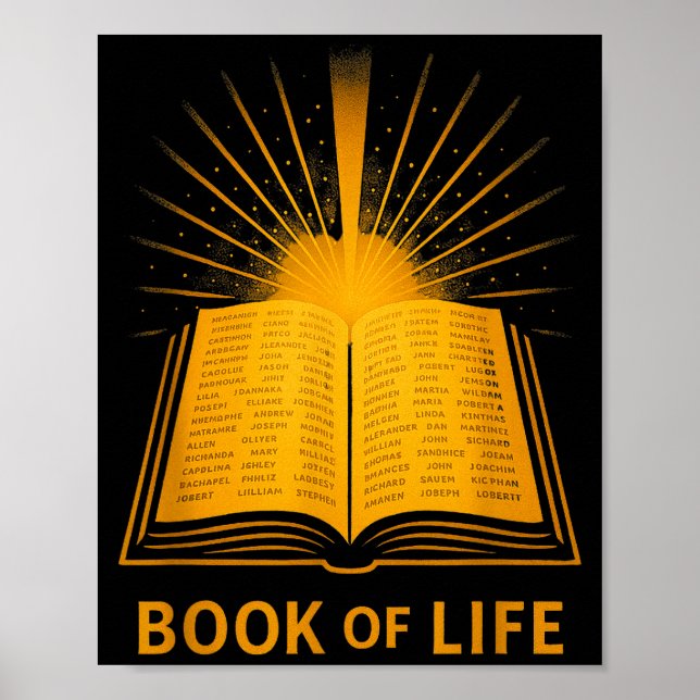 Póster Libro de la Vida Versículo de la Biblia Cristiana  (Frente)