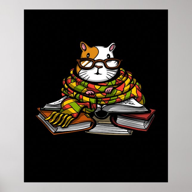 Póster Libro de lectura de cerdo de Guinea cutánea | Aman (Frente)