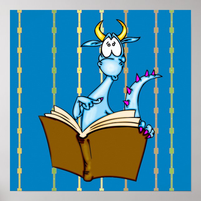 Póster Libro de lectura de dragones (Frente)
