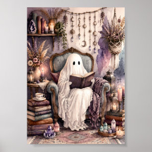 Póster Libro de lectura de fantasmas caprichosos Academia