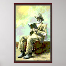 Póster Libro de lectura de Hombre de Vintage de América N