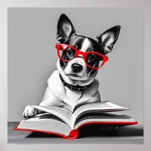 Póster Libro de lectura de perros (Frente)