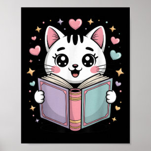 Póster Libro de libros de gatos de lectura breve sobre li