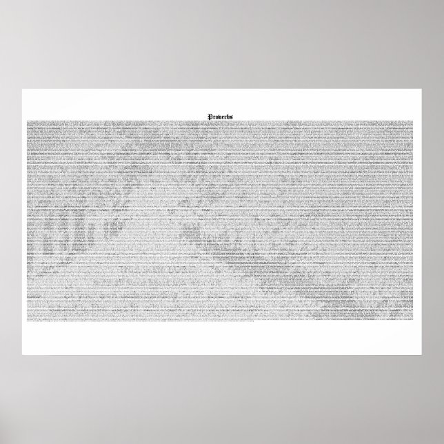 Póster Libro de los proverbios (texto completo de KJV) (Frente)