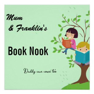 Póster Libro de mamá y niños. Nombres editables y texto