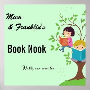 Póster Libro de mamá y niños. Nombres editables y texto