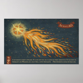 Póster Libro de milagros del cometa de Augsburgo 1552 Ast
