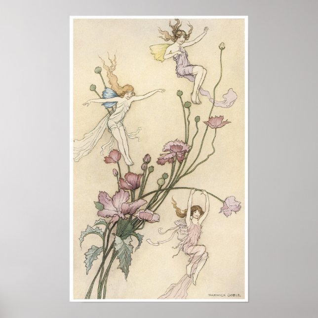 Póster Libro de poesía de hadas, tres espíritus (Frente)
