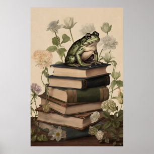 Póster Libro de ranas Librería Imprimir, Dark Academia Co