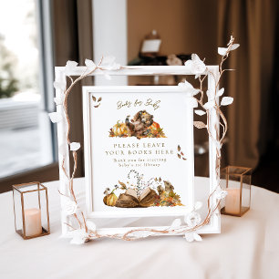 Póster Libro de regalo de Baby Shower Bearly Wait Fall Wo