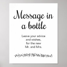 Póster Libro de Regalos de Boda Mensaje en una Botella