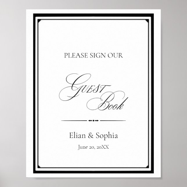 Póster LIBRO DE REGALOS DE BODAS,  Letrero de Libro de Vi (Frente)