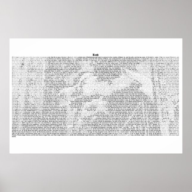 Póster Libro de Ruth (texto completo de KJV) (Frente)