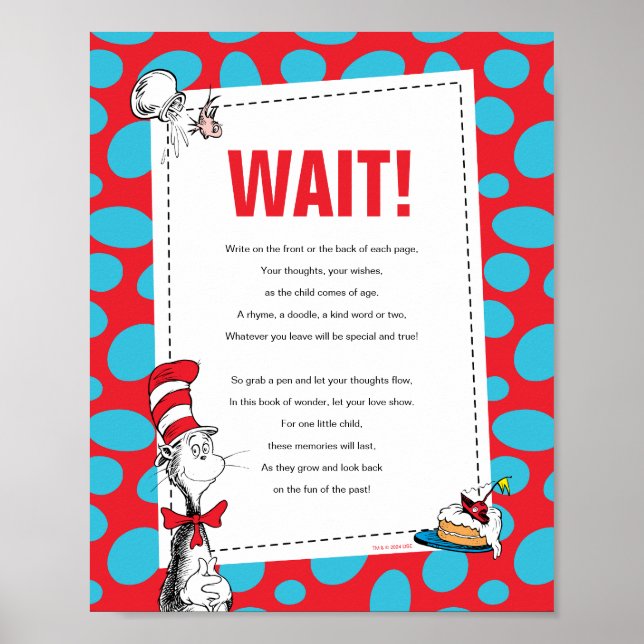 Póster Libro del Gato en el Sombrero Cartel de Fiesta par (Frente)