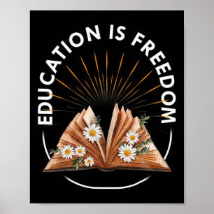Póster Libro Educación Es Libertad Lector Mes de la Histo