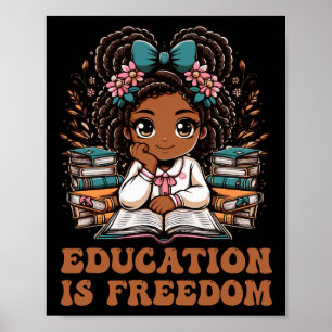 Póster Libro Educación Es Libertad Lector Mes de la Histo