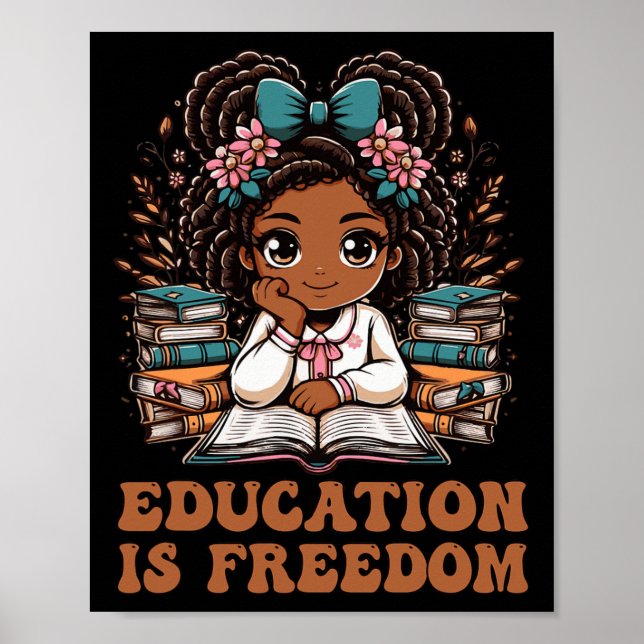Póster Libro Educación Es Libertad Lector Mes de la Histo (Frente)