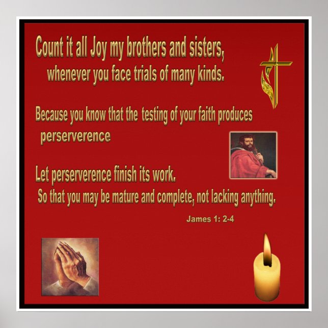 Póster Libro poster cristiano de James 1 (Frente)