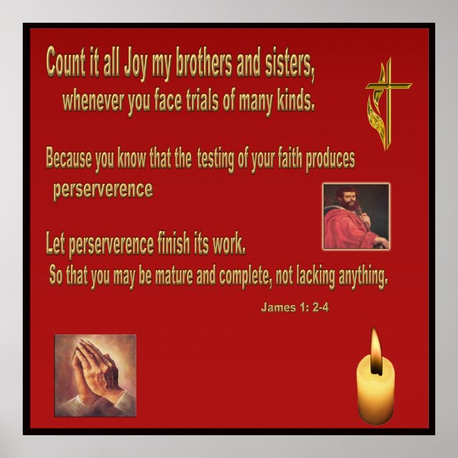 Póster Libro poster cristiano de James 1 (Frente)