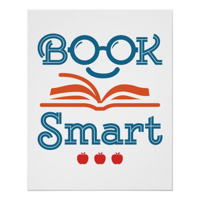 Póster Libro Smart Funny Leyendo Lover Bookworm (Anverso)