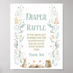 Póster Libro Sorteo de Pañales para Baby Shower