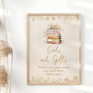 Póster Libro Tema Boho Tarjetas de ducha de novia y regal