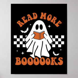 Póster Libros adorables Fantasma Leer más libros Divertid