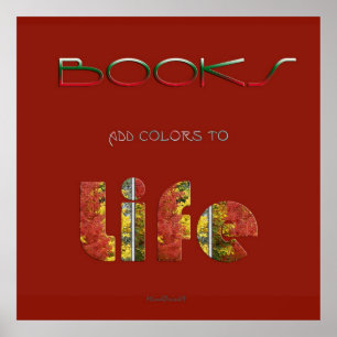 Póster Libros Añadir colores