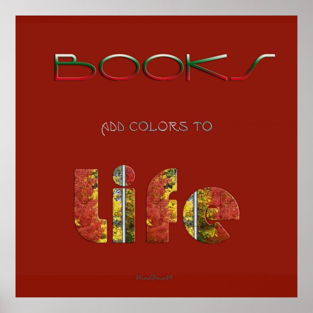 Póster Libros Añadir colores (Frente)
